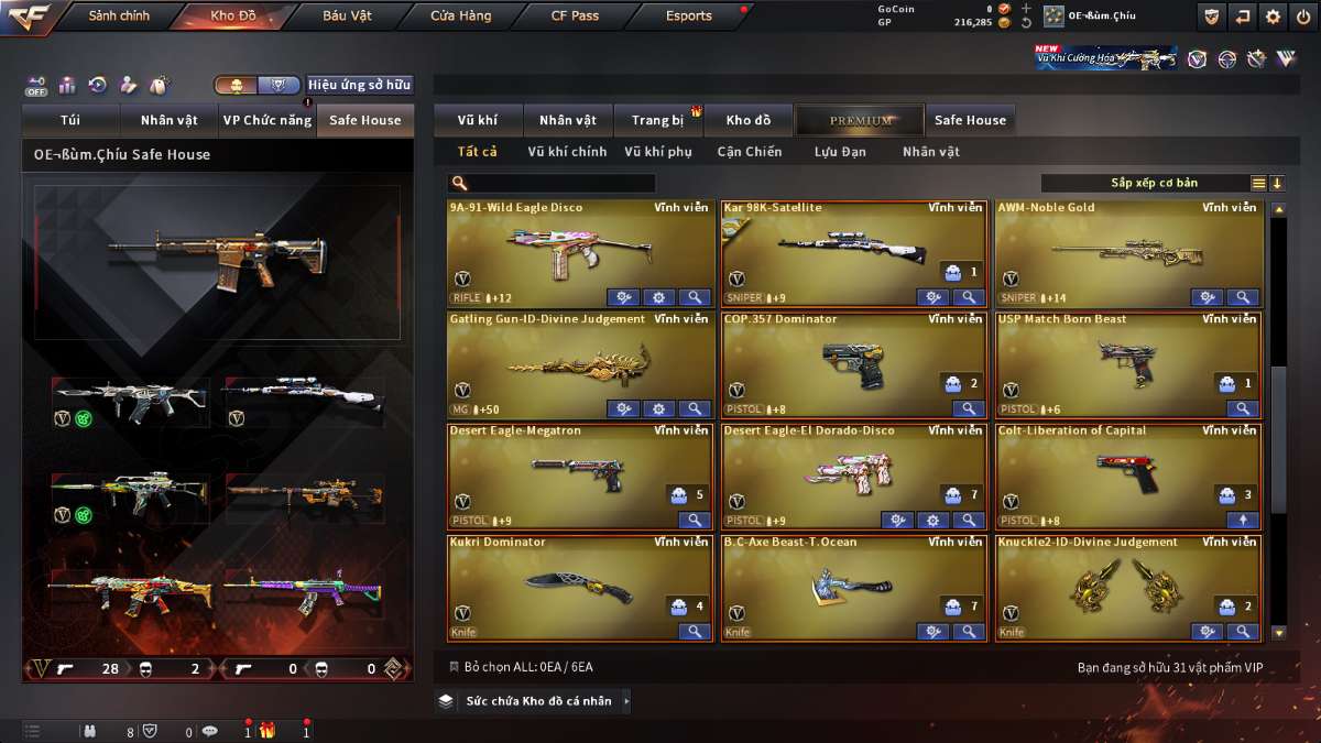shop acc cf uy tin gia re